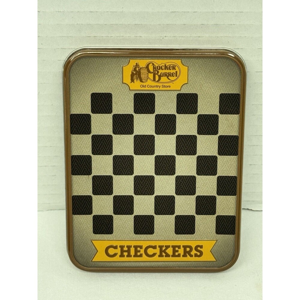 Cracker Barrel Country Store Checkers Set In Decorative Gift Tin Mini Size New